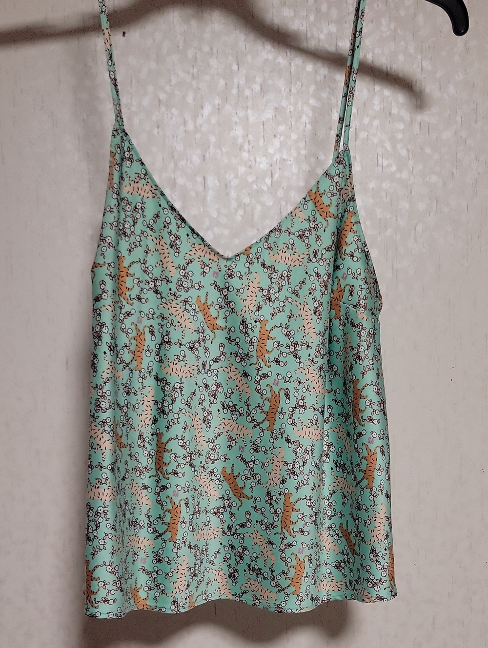 Victoria's Secret Mint Floral Tiger Print V-Neck Cami